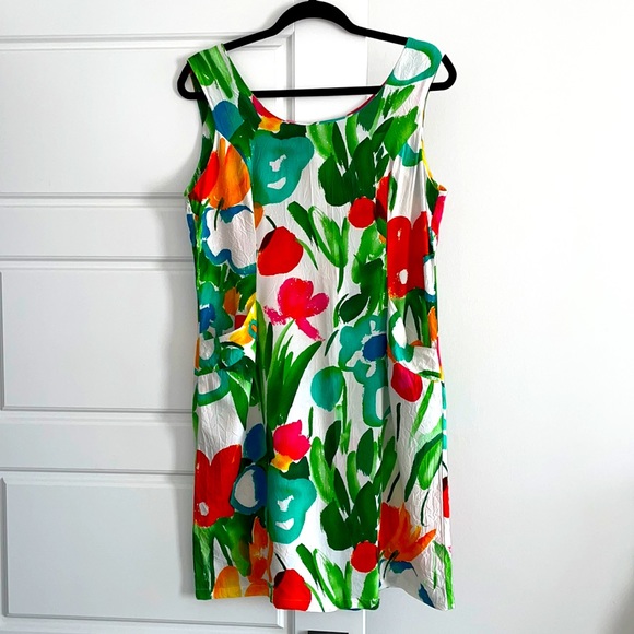 Vintage Jams World Mini Summer Dress Paint Stroke Floral Print 90s 2000s Y2K - Picture 2 of 4